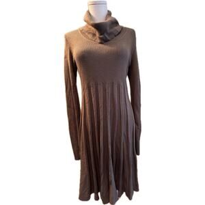 Calvin Klein Women’s Cowl Neck Sweater Dress Tunic, Size Medium, Chocolate Brown